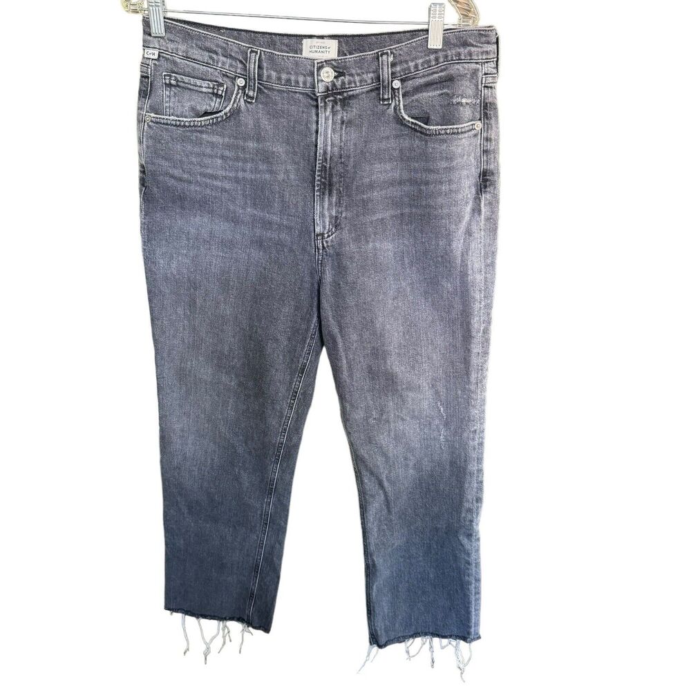 CITIZENS OF HUMANITY High Rise Stovepipe Daphne Crop Sz 31 Grey Gray